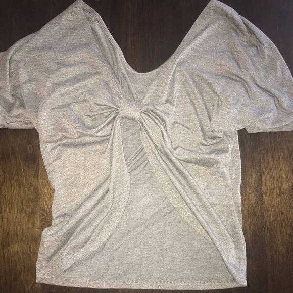 Tops - Gray bow back shirt Tops - Gray bow back shirt